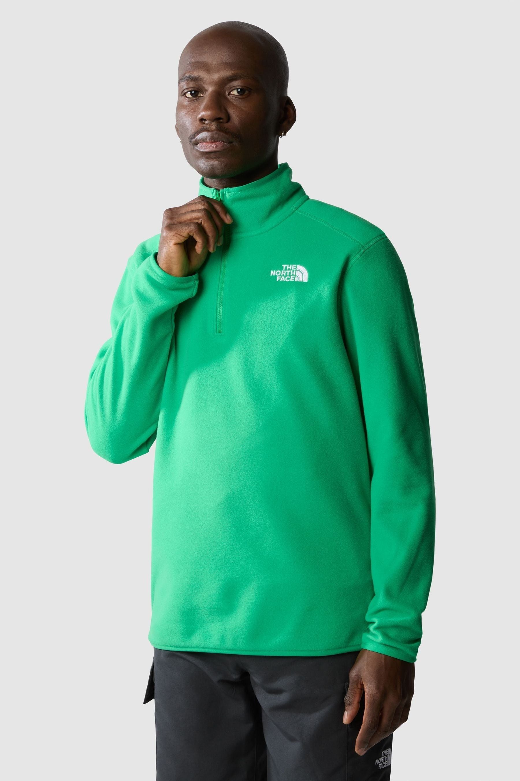 Mens green north face fleece online