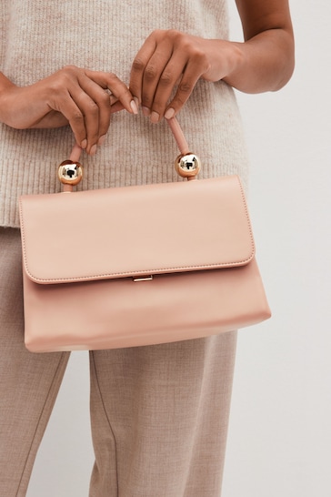 Pink Orb Detail Top Handle Bag