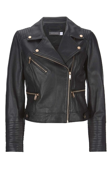 Mint Velvet Black Casual Leather Jacket