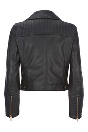 Mint Velvet Black Casual Leather Jacket - Image 3 of 3