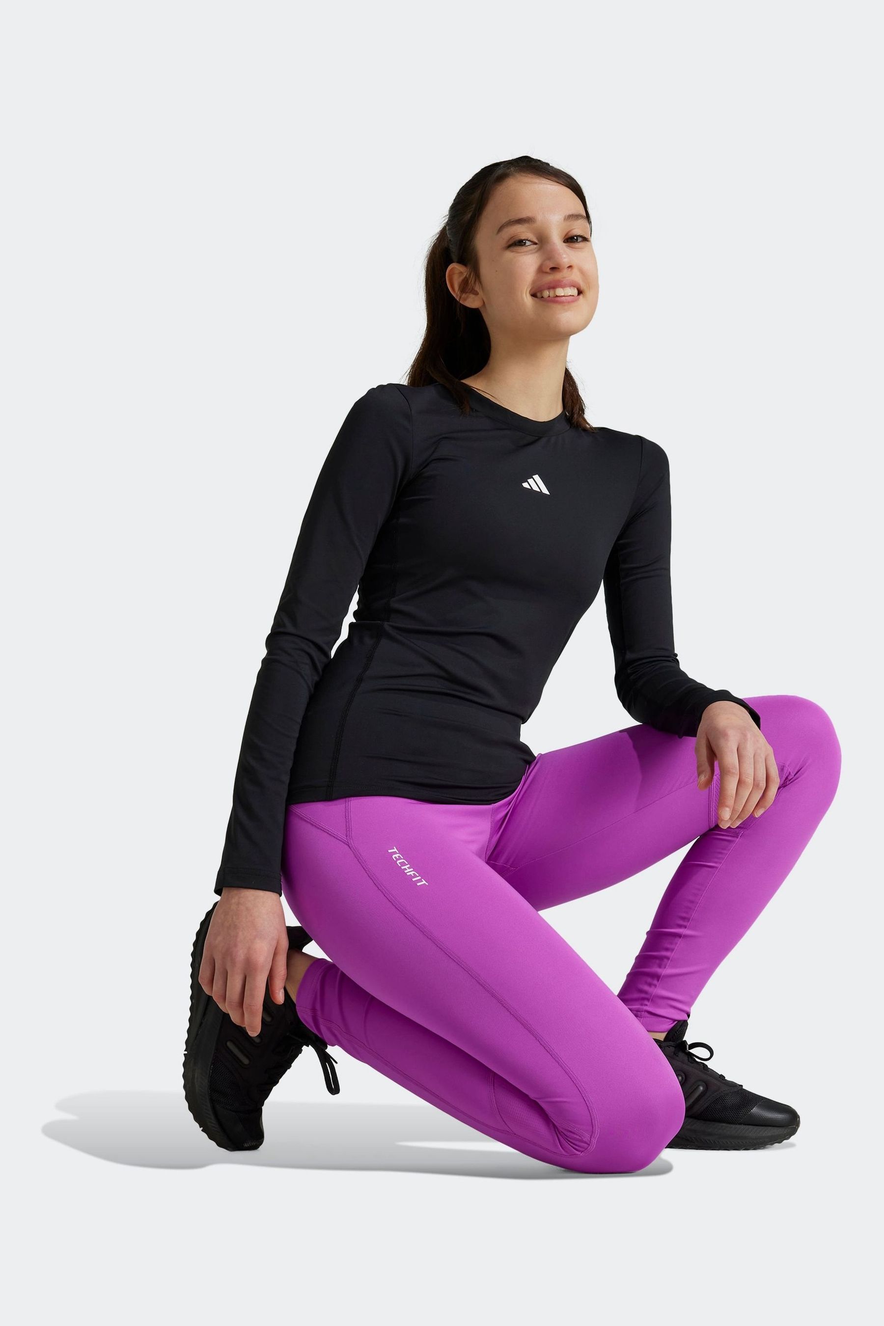 Buy adidas Junior Techfit Legging Pink Tights from Next Luxembourg