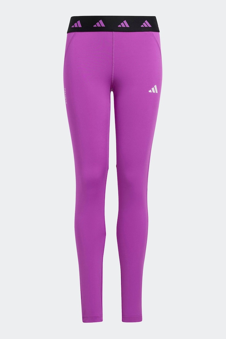 adidas Junior Techfit Legging Pink Tights - Image 4 of 4