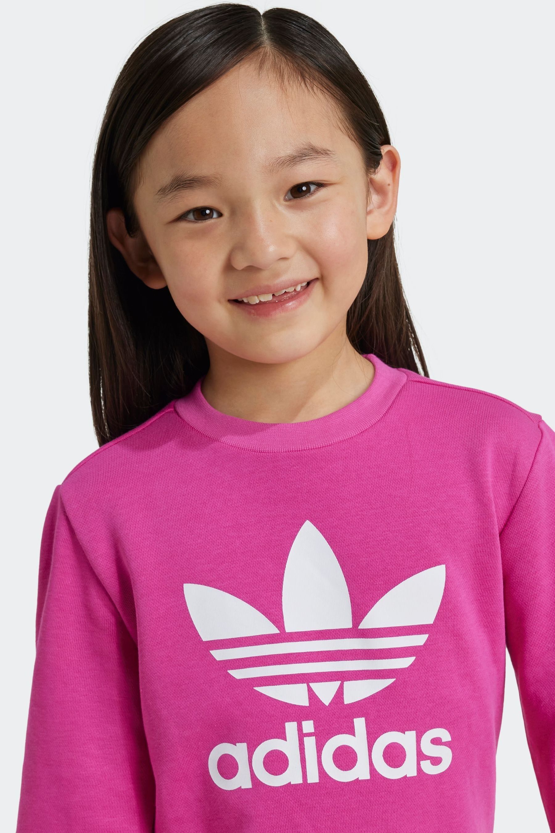 Buy adidas Originals Pink Trefoil Crew Sweat Top Joggers Set from the Next UK online shop