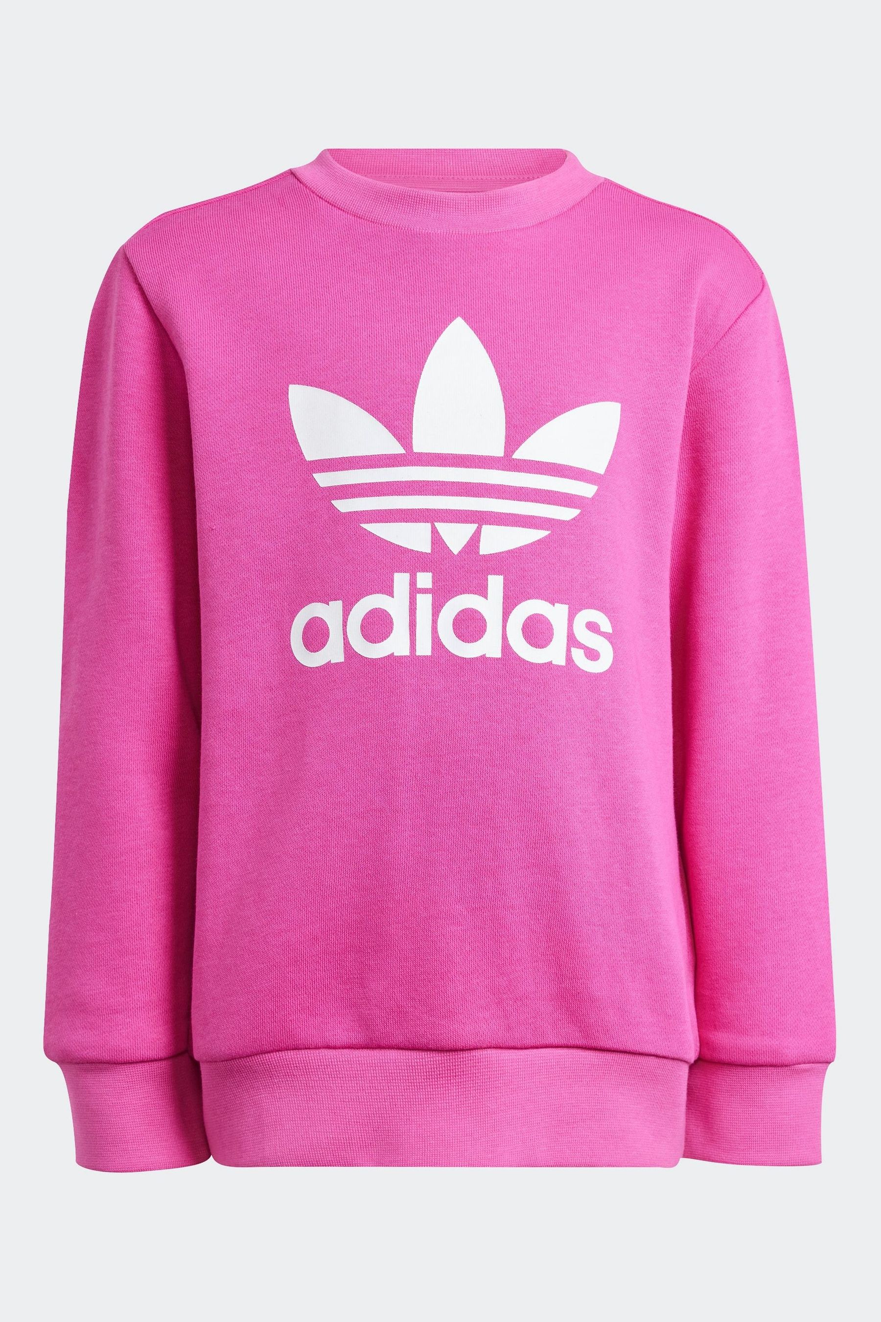 Pink adidas trefoil sweatshirt top