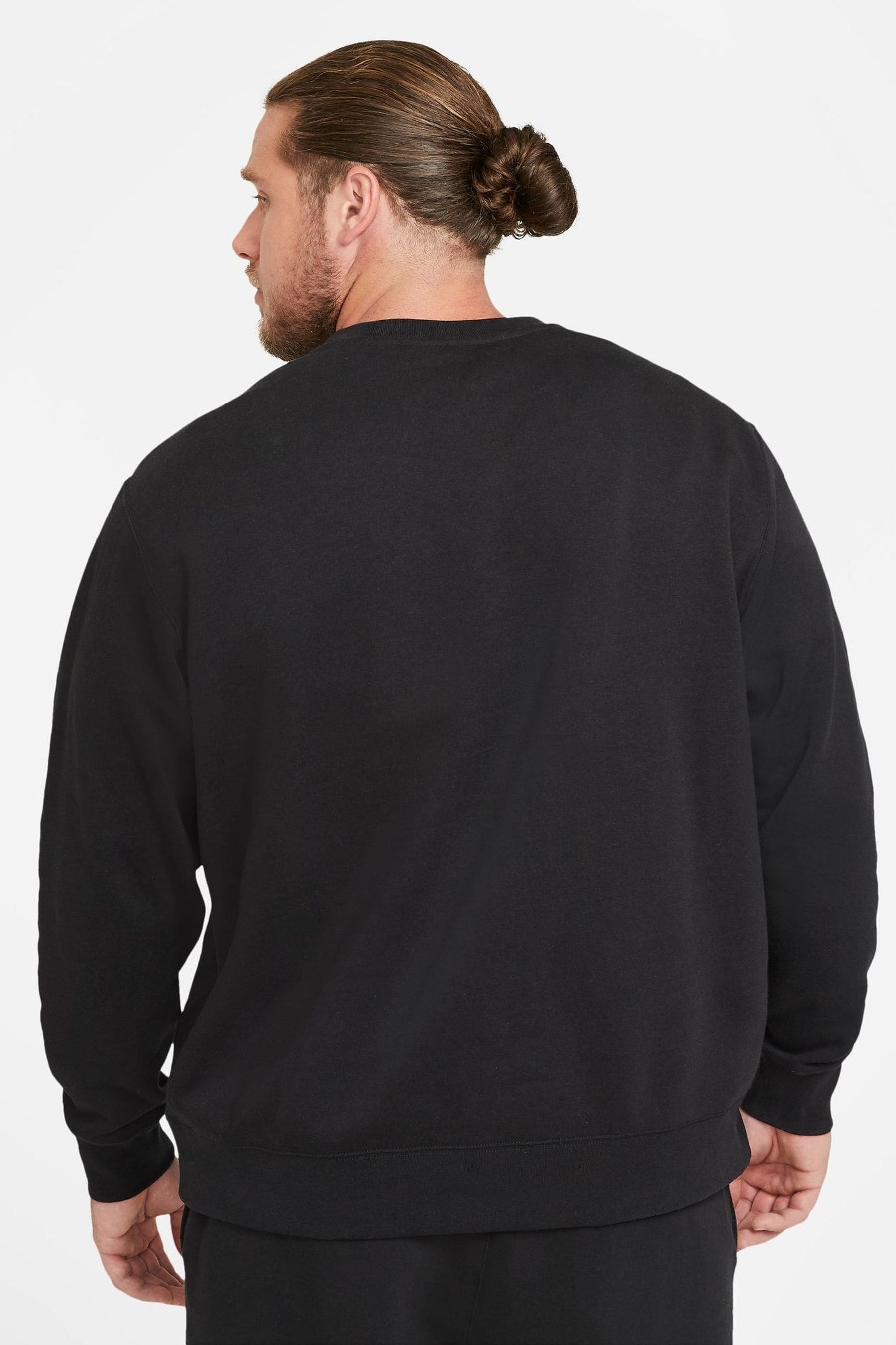 Nike club swoosh crew neck sweat in black new arrivals