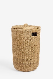 Dark Natural Seagrass Laundry Basket - Image 4 of 4