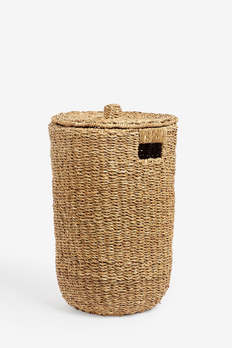 Dark Natural Seagrass Laundry Basket - Image 4 of 4