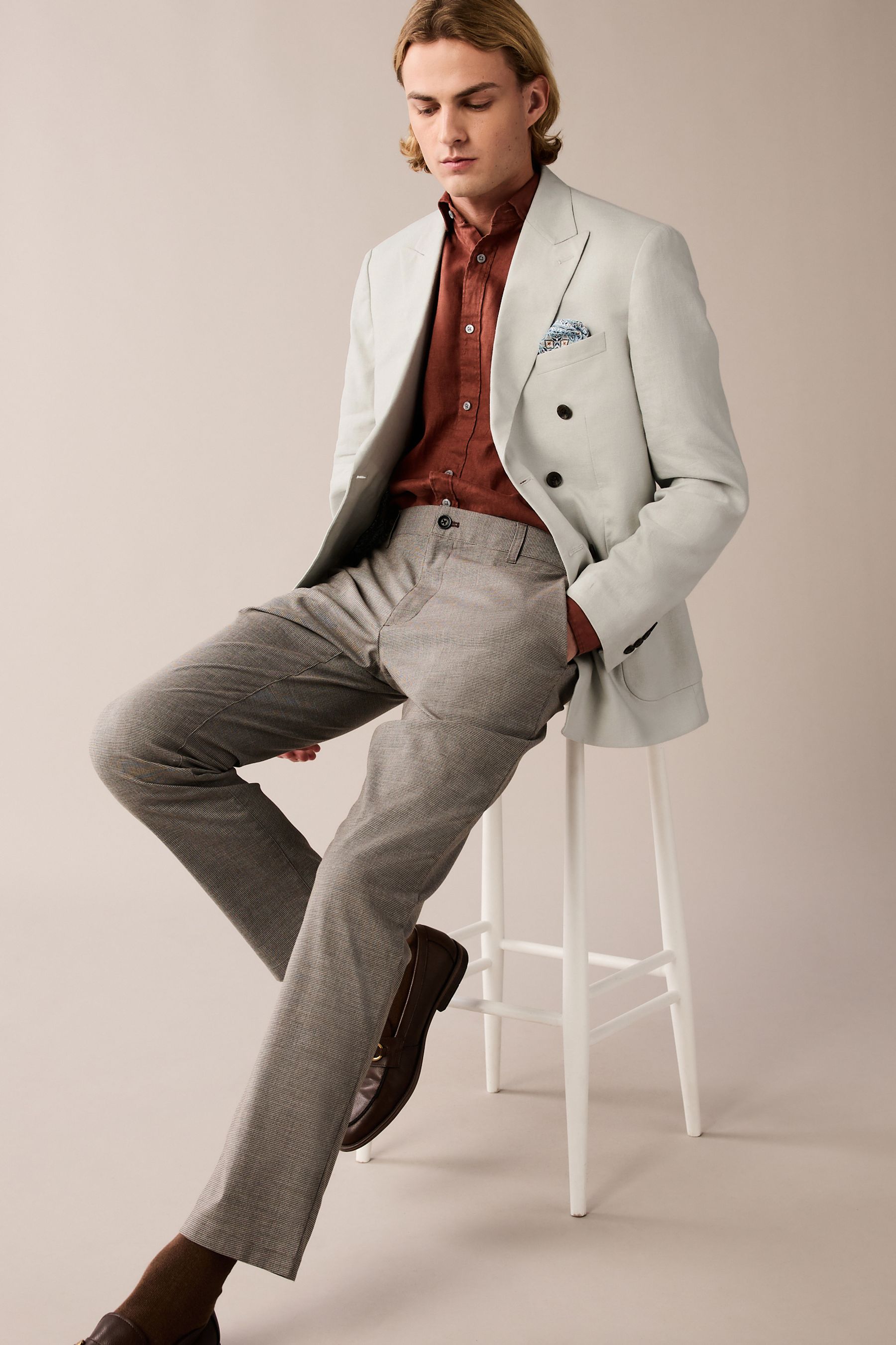 Buy Light Grey Linen Blend Blazer from Next Ireland