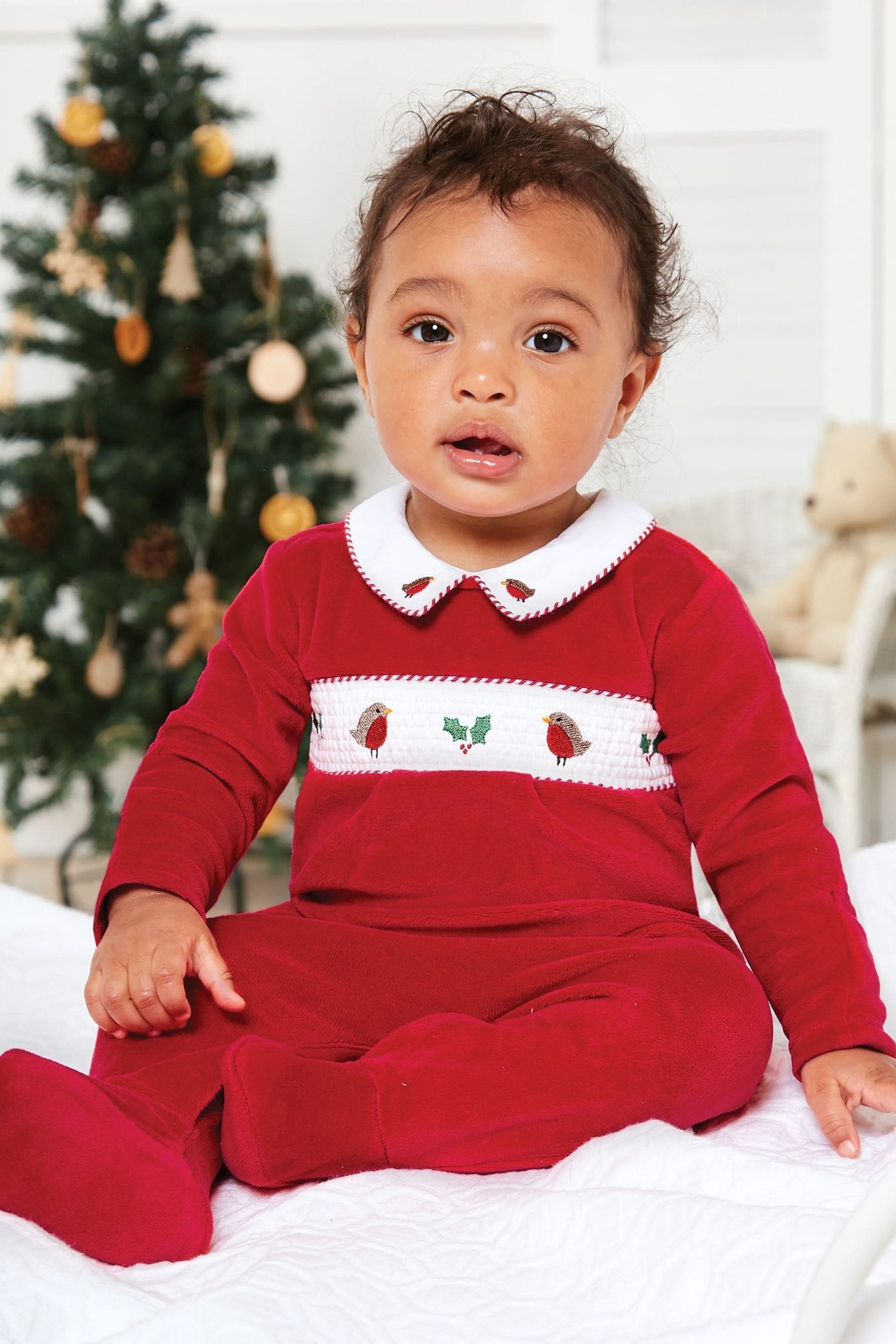 Baby boy smocked christmas outfits best sale