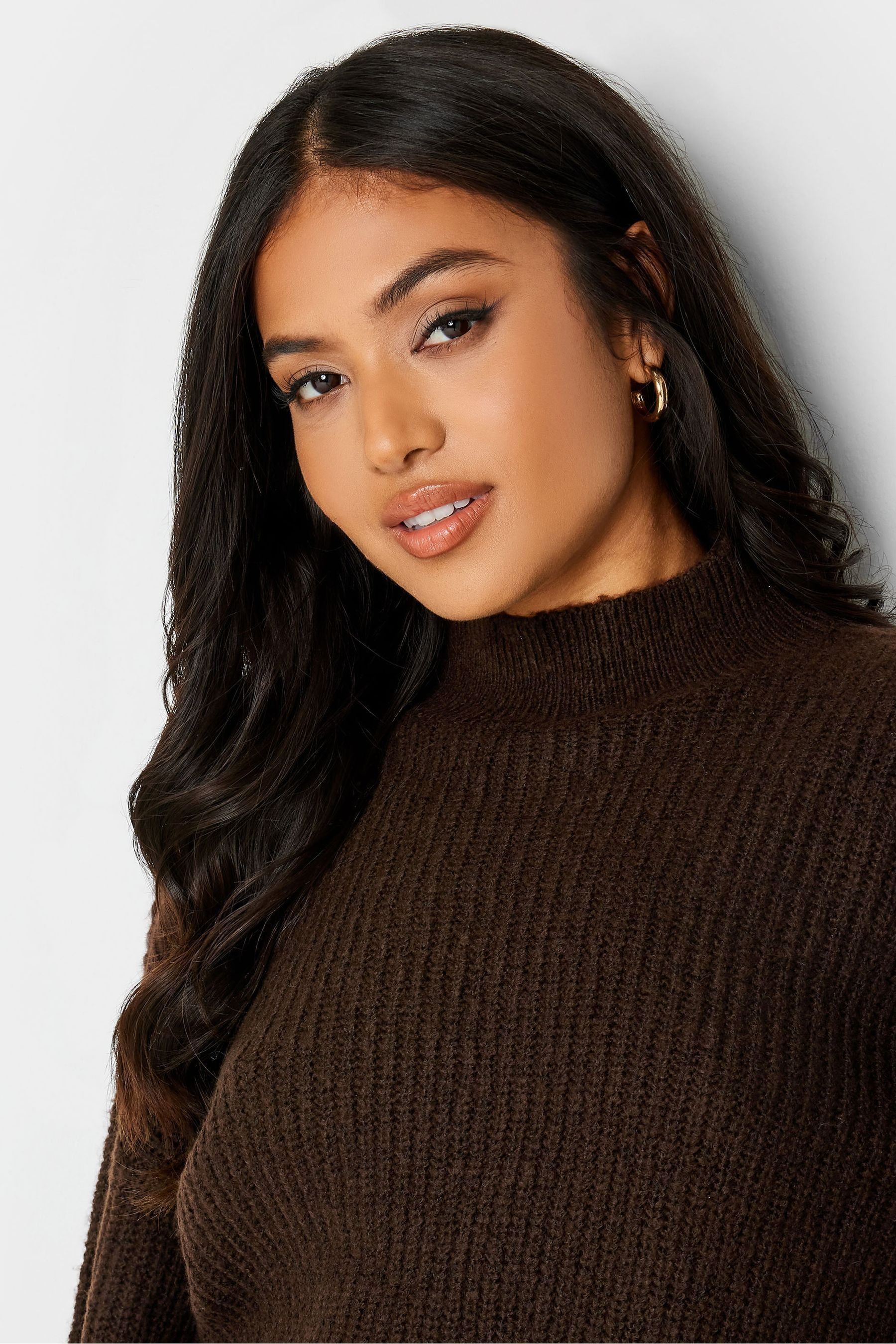 Buy PixieGirl Petite Brown Funnel Neck Jumper from the Next UK online shop