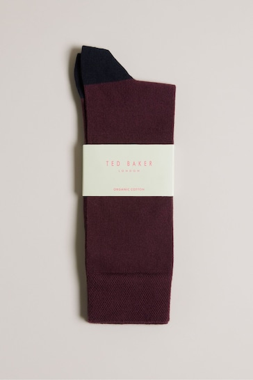 Ted Baker Red Corecol Socks With Contrast Colour Heel And Toe