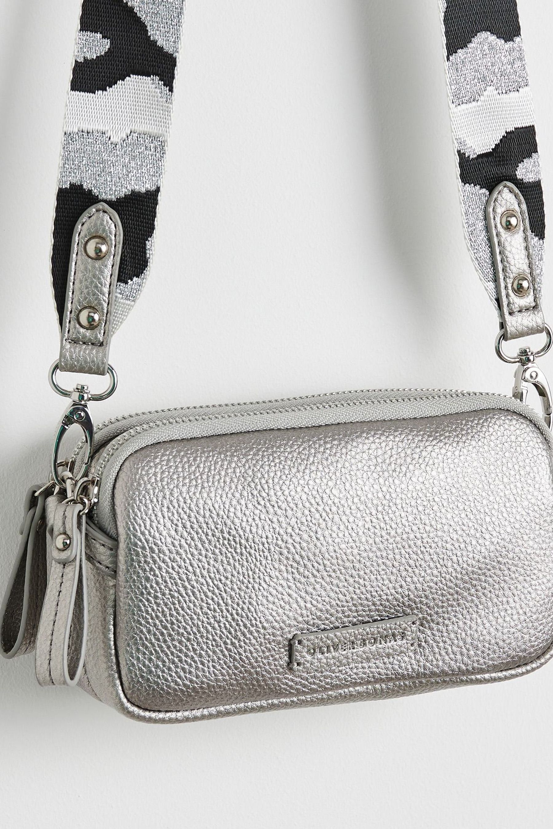 Buy Oliver Bonas Silver Naha Animal Print Strap Cross Body Bag from Next Malta