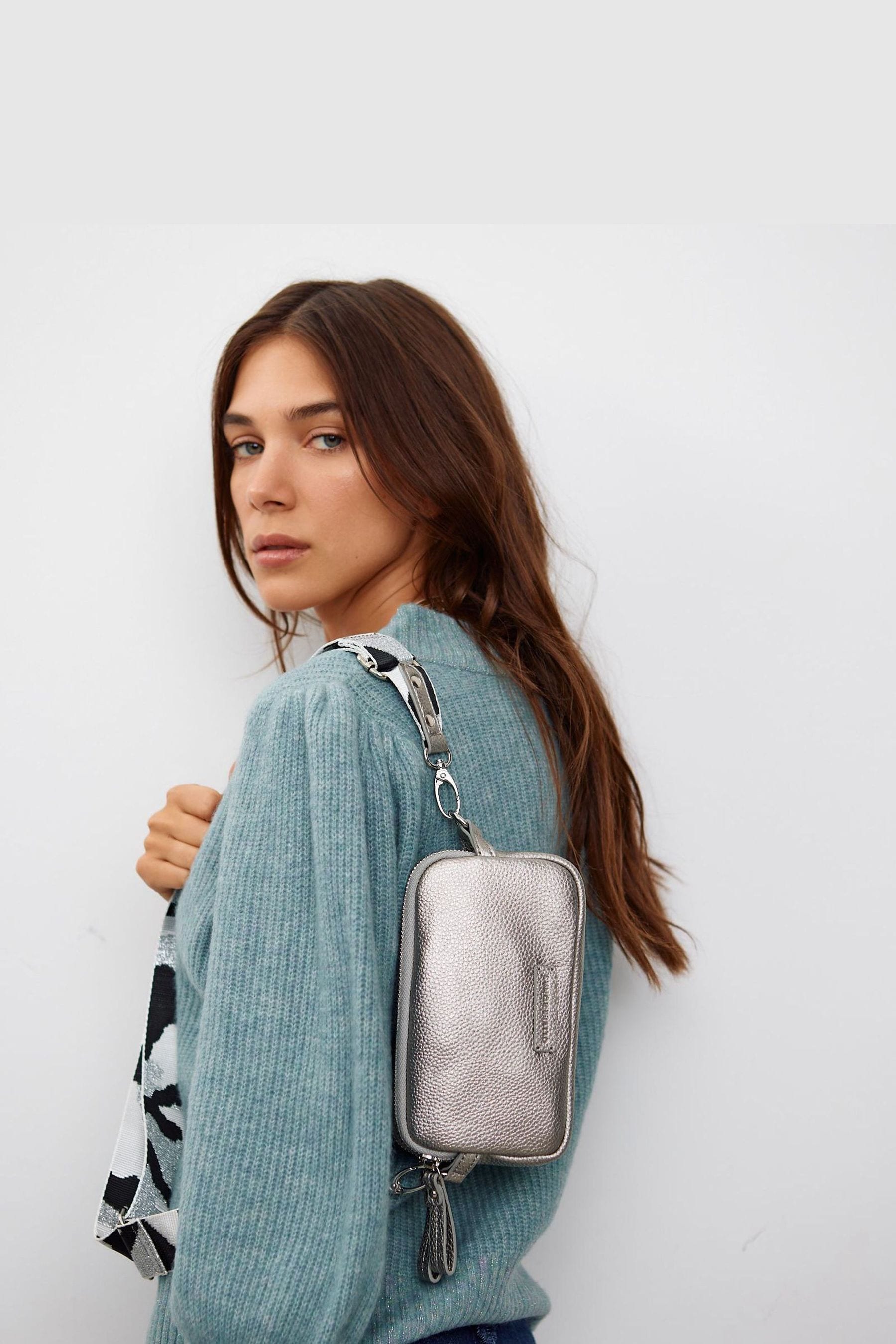 Buy Oliver Bonas Silver Naha Animal Print Strap Cross Body Bag from Next Canada