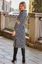 Sosandar Black Printed Belted Shirt Dress - Image 2 of 5