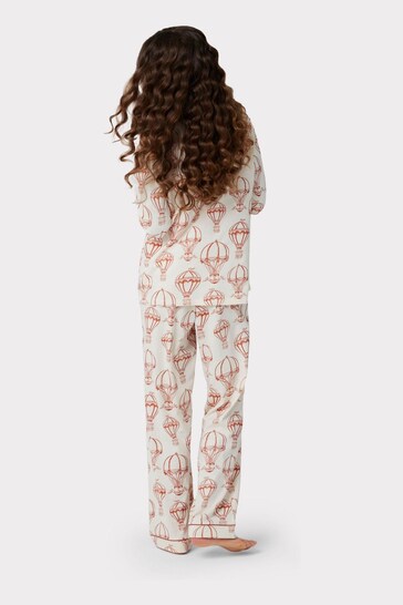 Chelsea Peers Cream Organic Cotton Air Balloon Print Pyjama Set