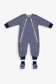 JoJo Maman Bébé Navy Stripe 2.5 Tog Sleep Snuggler - Image 1 of 3