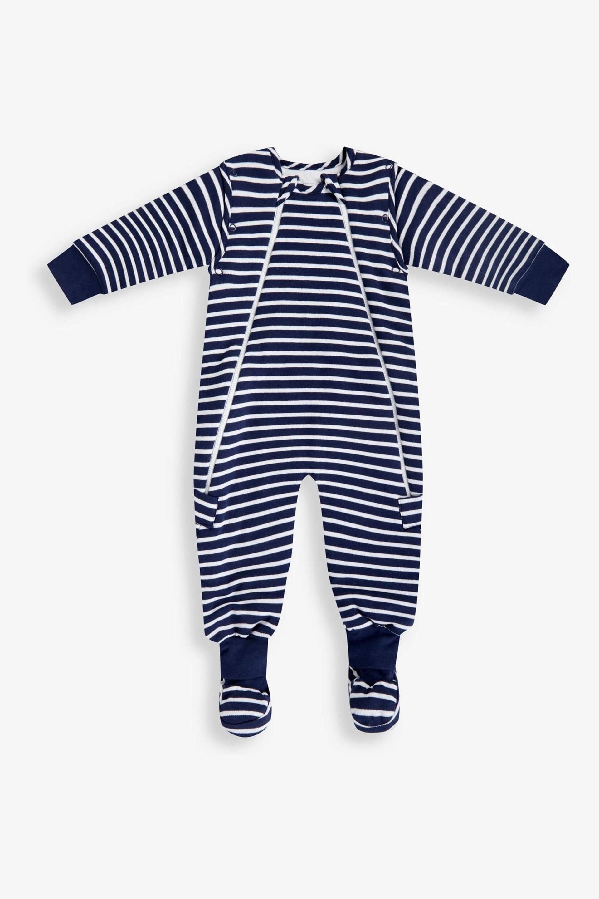 JoJo Maman Bébé Navy Stripe 2.5 Tog Sleep Snuggler - Image 2 of 3