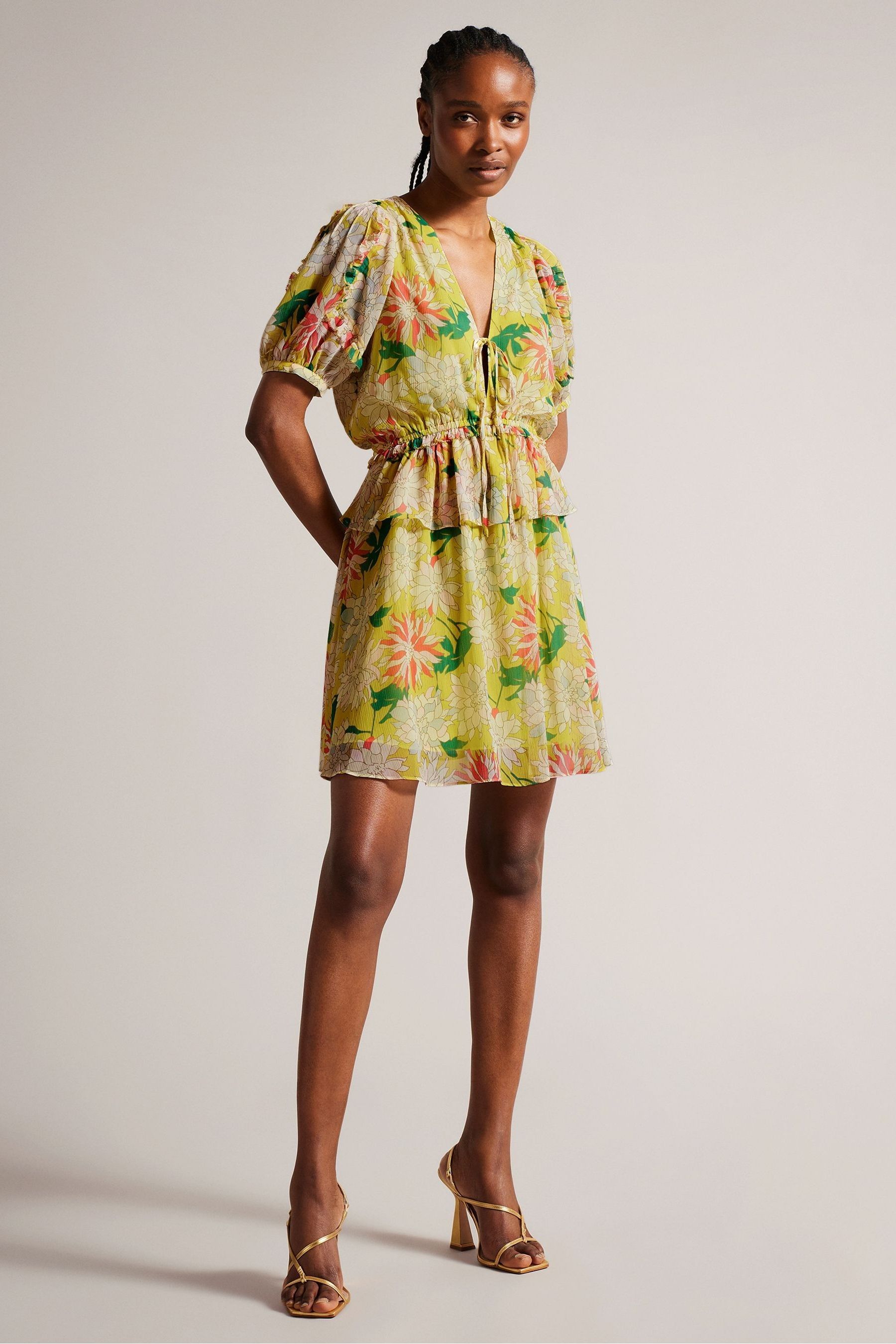 Ted baker dress yellow new arrivals