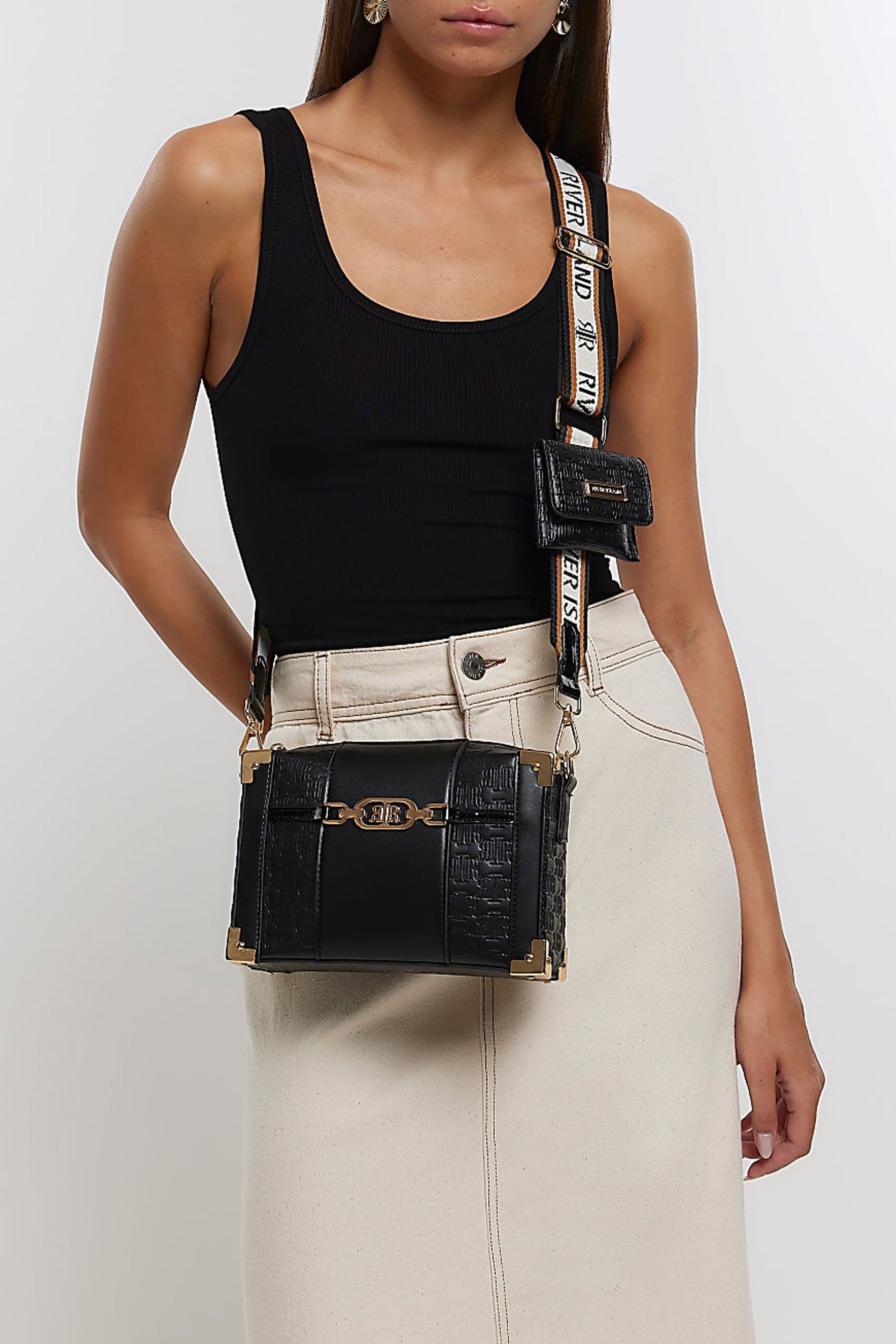 Buy River Island Black Embossed Bag from Next Ireland