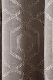 Curtina Stone Natural Camberwell Geo Lined Eyelet Curtains - Image 3 of 3