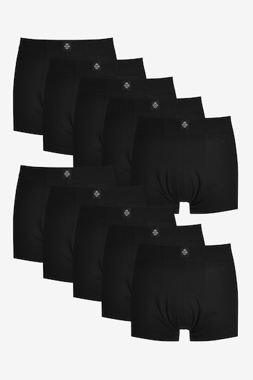 Black 10 pack Hipster Boxers