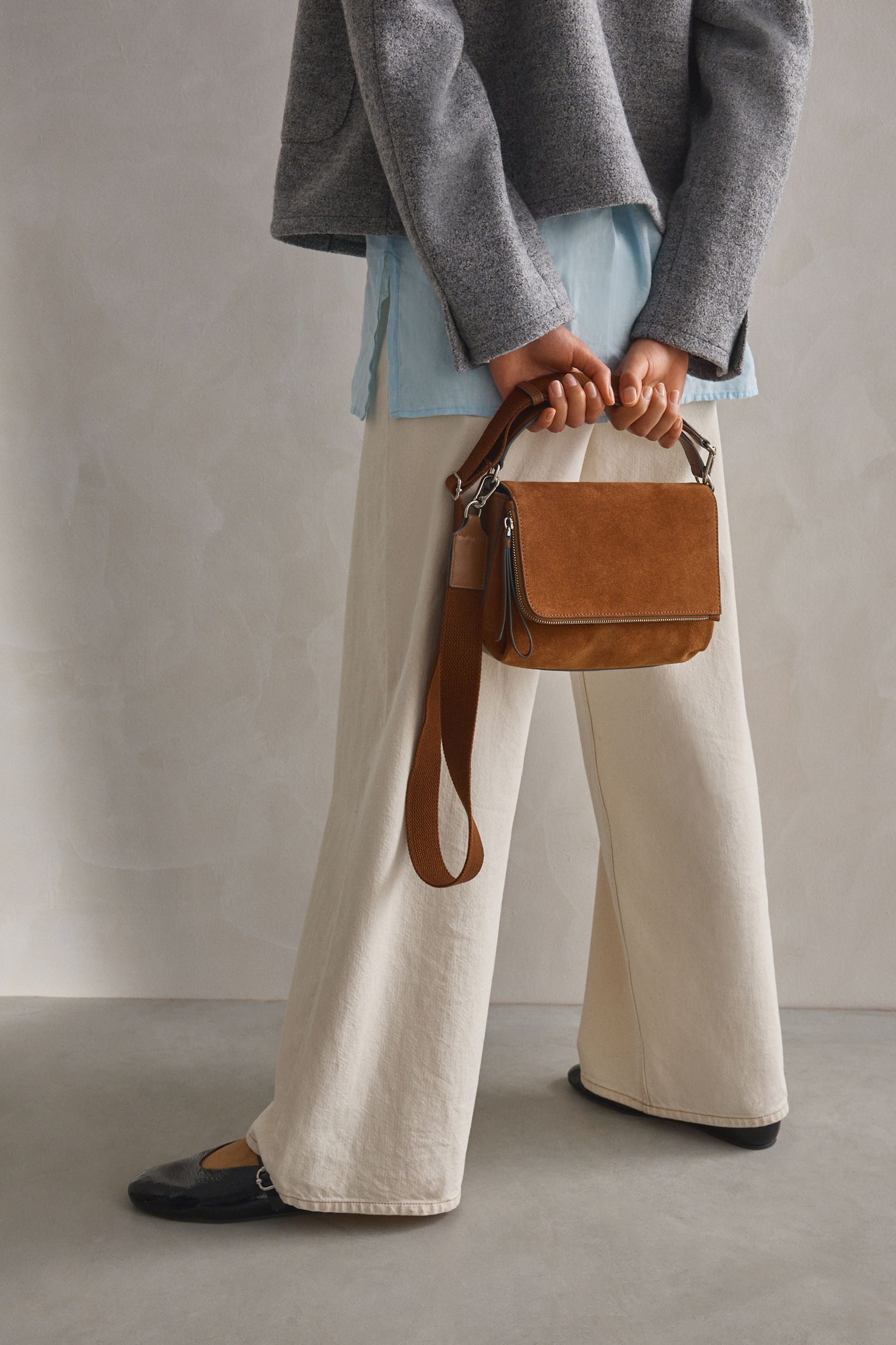 Buy Tan Brown Suede Cross Body Bag from the Next UK online shop