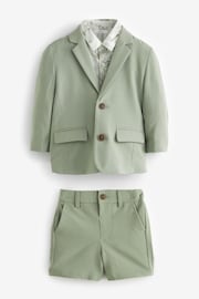 Sage Green Blazer, Shirt and Shorts Set (3mths-9yrs) - Image 1 of 4