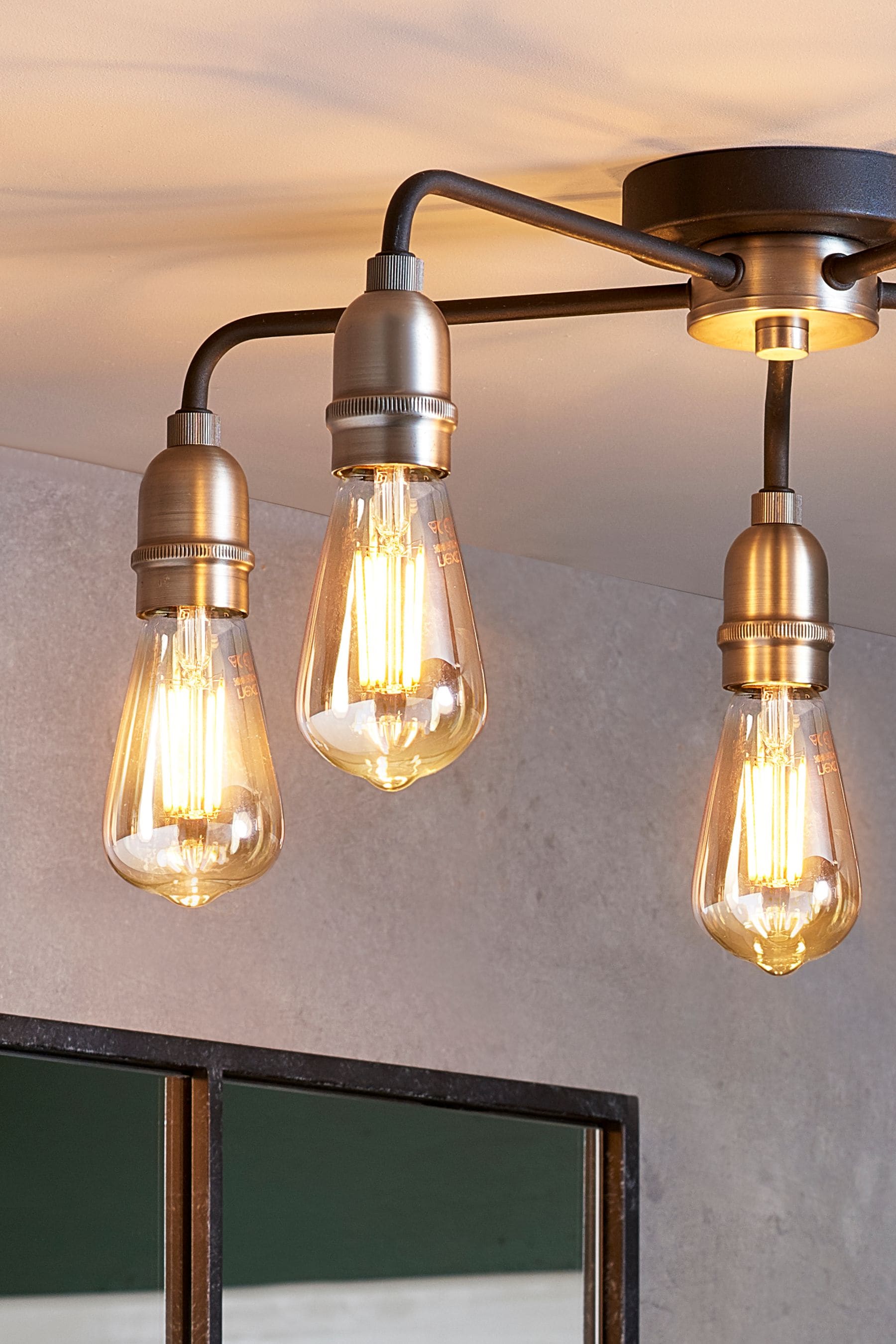 Black Brooklyn 5 Light Flush Ceiling Light