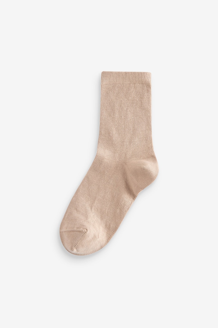 Neutral Cream 5 Pack Cotton Rich Ankle Socks - Image 2 of 6