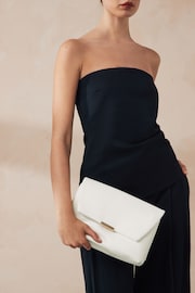 White Oversized White Clutch Bag - Image 1 of 7