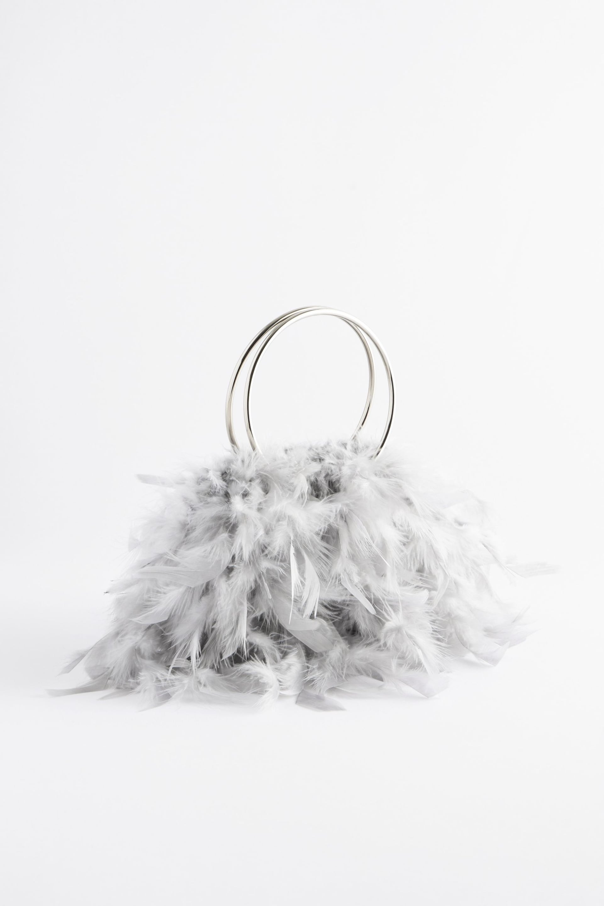 Grey Feather Bag - Image 4 of 6