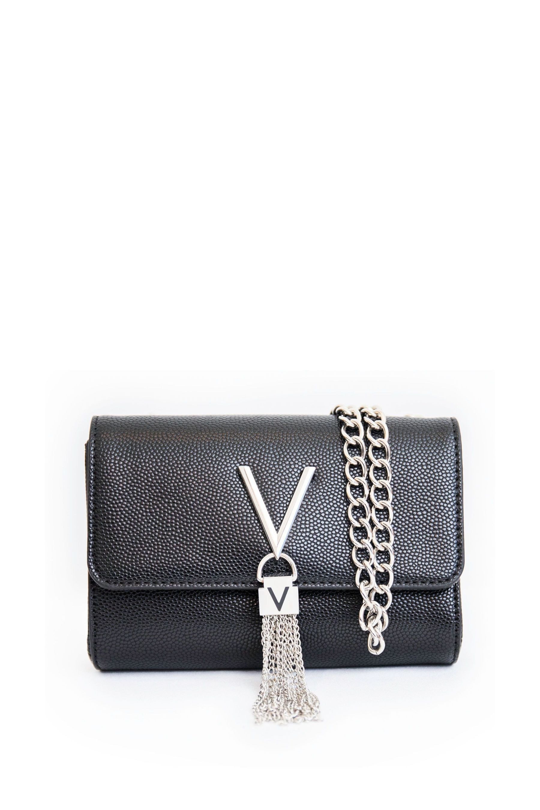 Valentino Bags Black Divina Cross Body Chain Tassel Bag