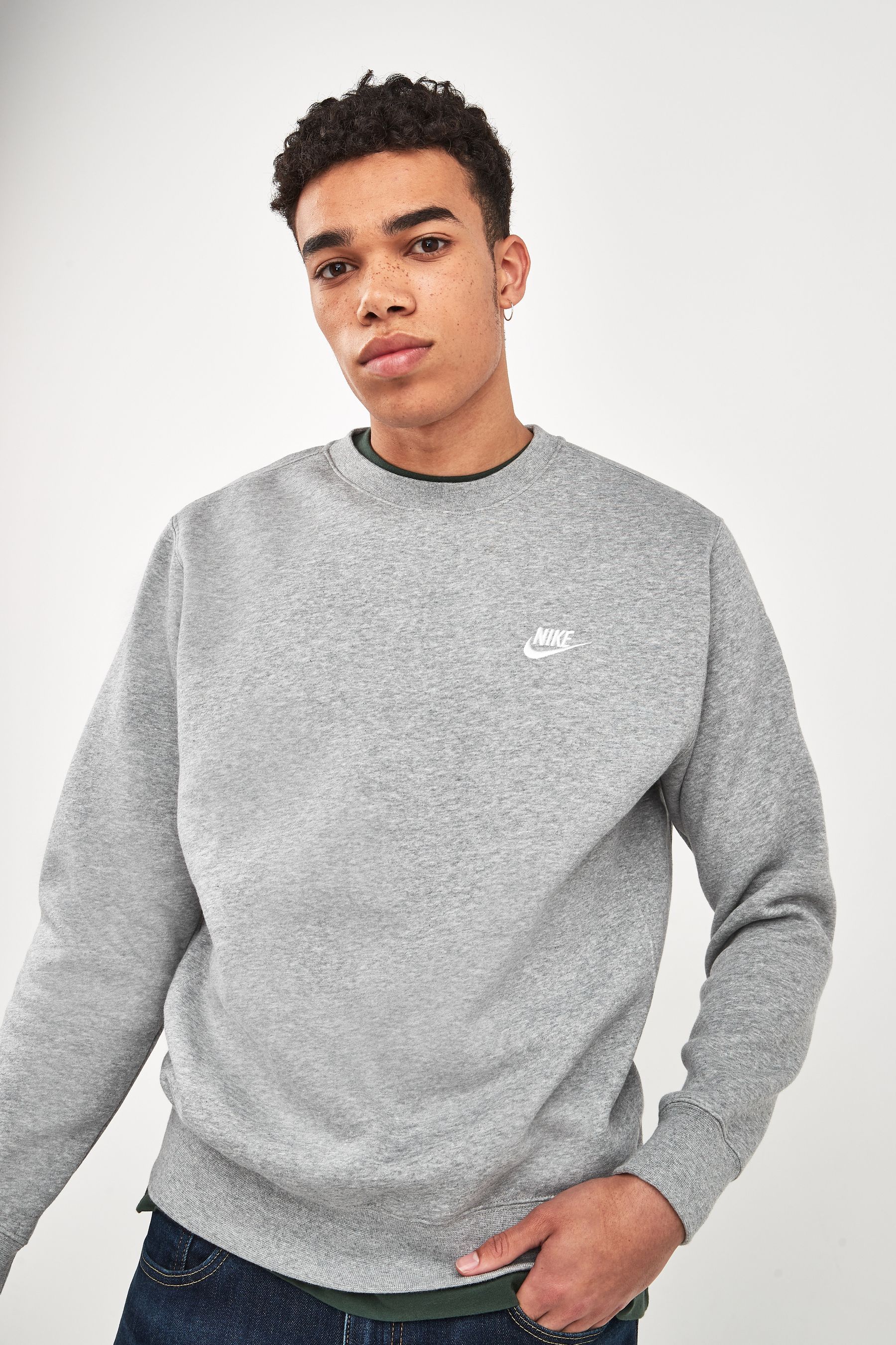 Buy Nike Grey Club Crew Sweatshirt from the Next UK online shop