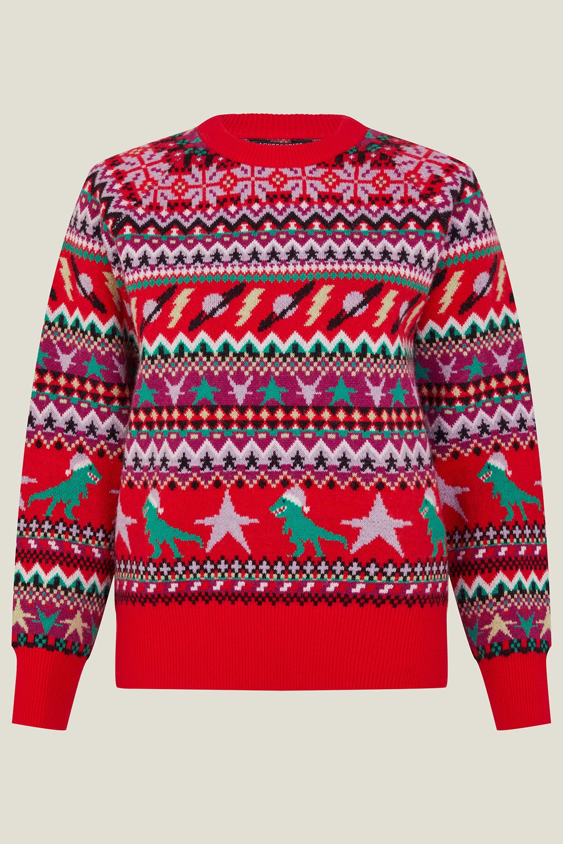 Buy Accessorize Red Christmas Dinosaur Knit Jumper from the Next