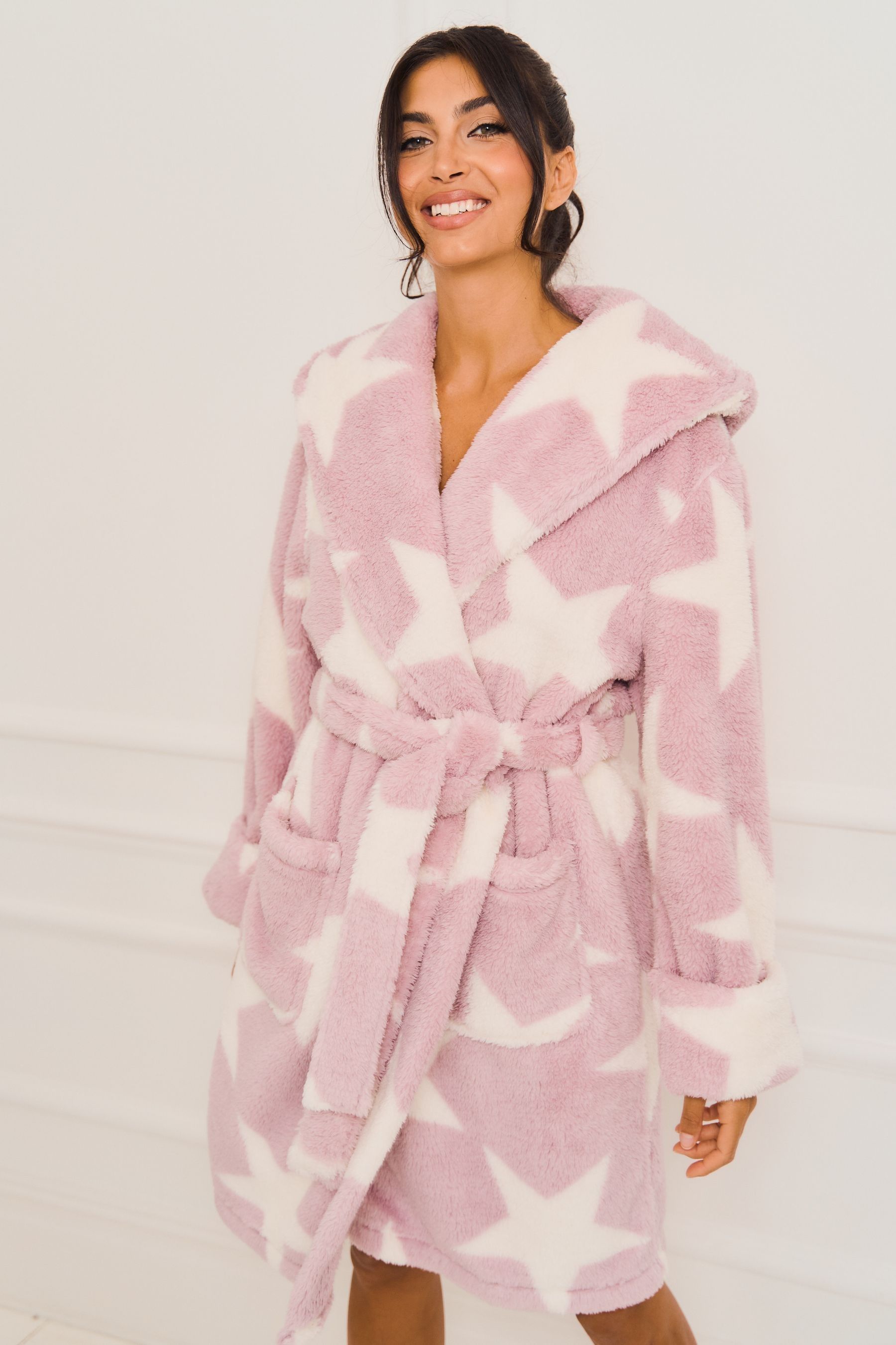 Pink star cheap dressing gown