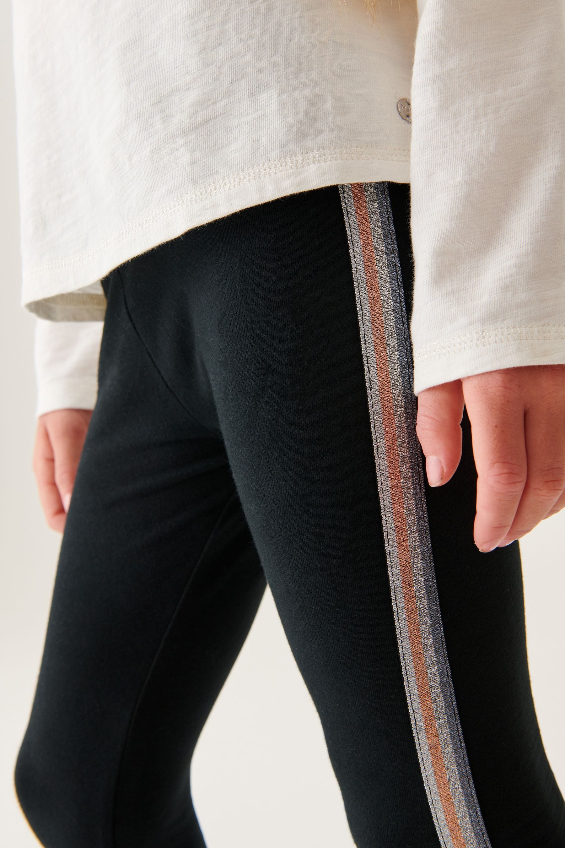 Glitter stripe leggings hotsell
