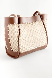 Tan Brown Leather Knotted Shoulder Bag - Image 6 of 9