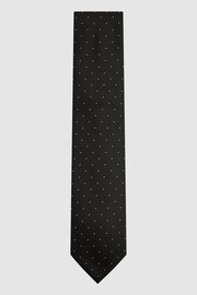 Reiss Black Liam Silk Polka Dot Tie - Image 1 of 5