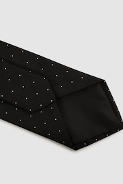 Reiss Black Liam Silk Polka Dot Tie - Image 4 of 5