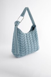 Blue Denim Quilted Shoulder Bag - Image 2 of 6