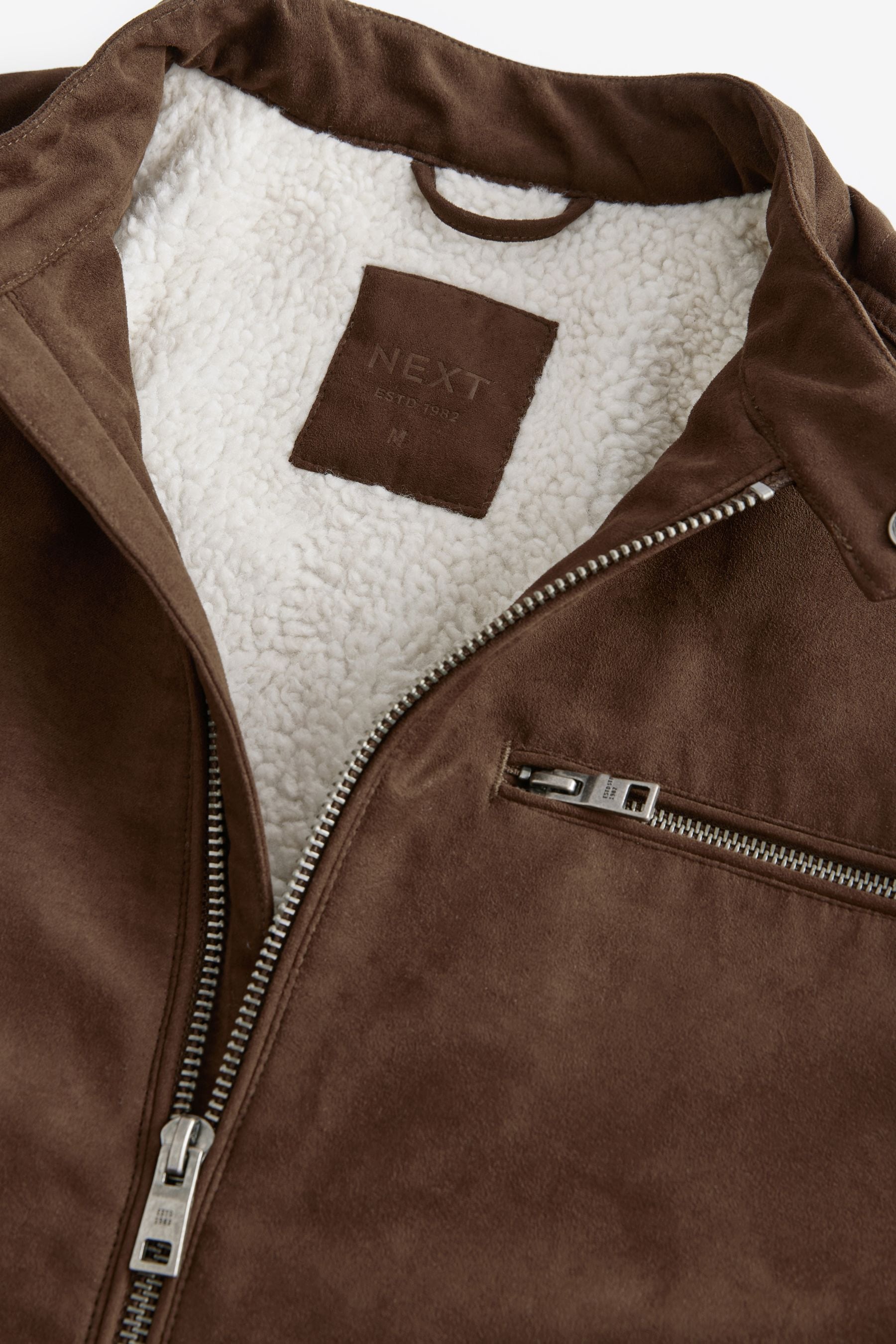 Borg lined leather jacket mens discount