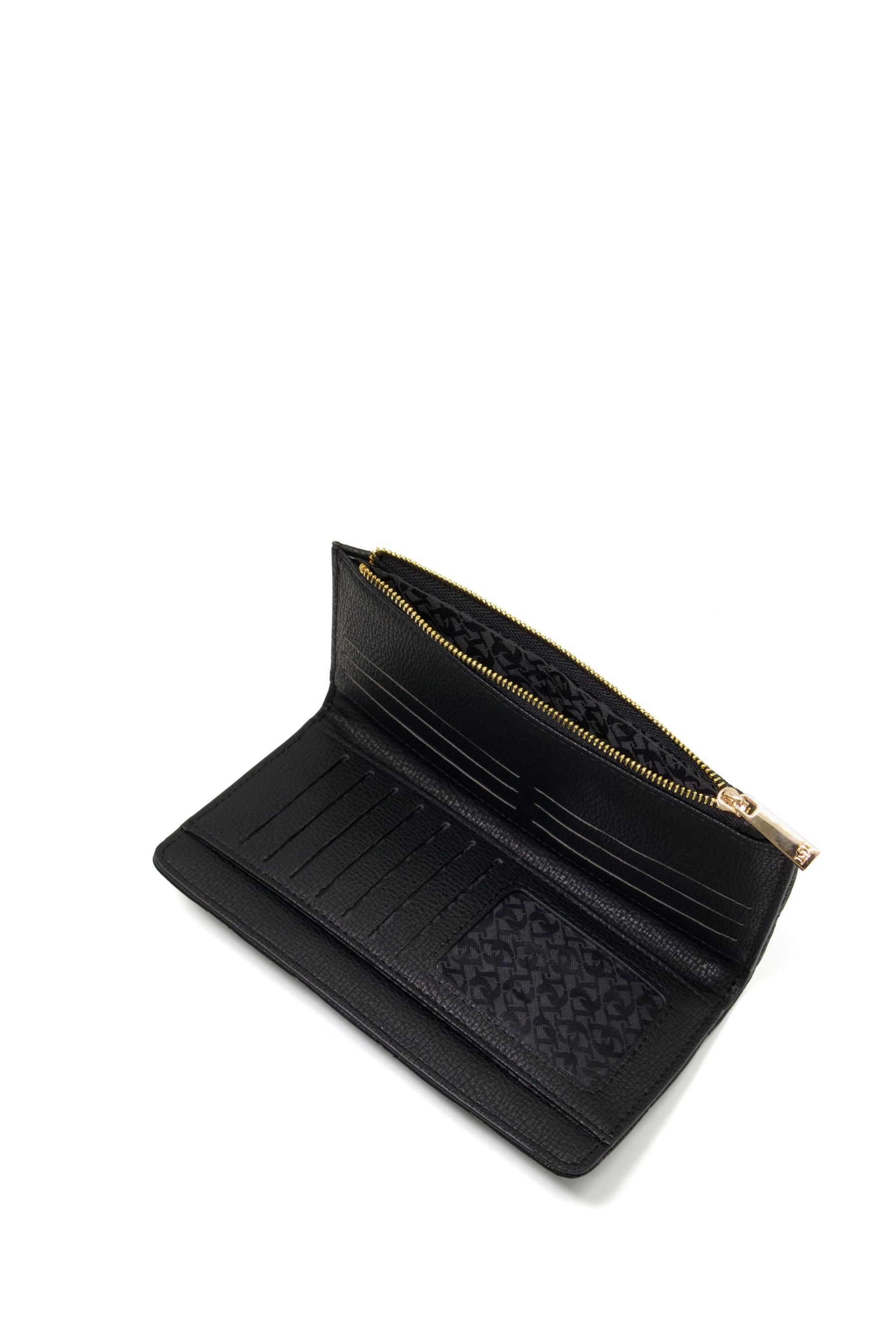 Dune London Klintons Black Slimline Turnlock Purse
