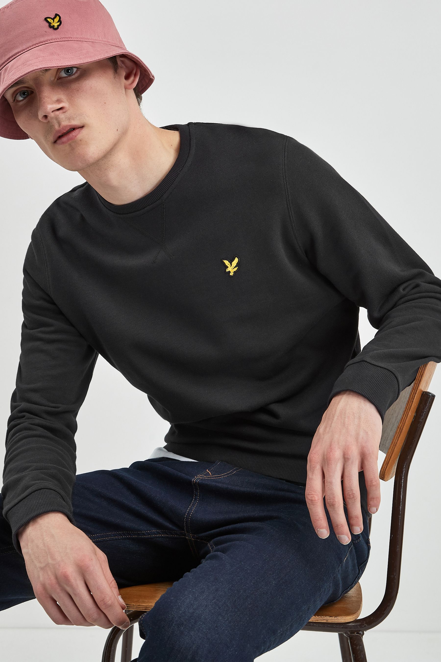 Buy Lyle Scott Black Crew Neck 100 Cotton Sweatshirt from the Next UK online shop