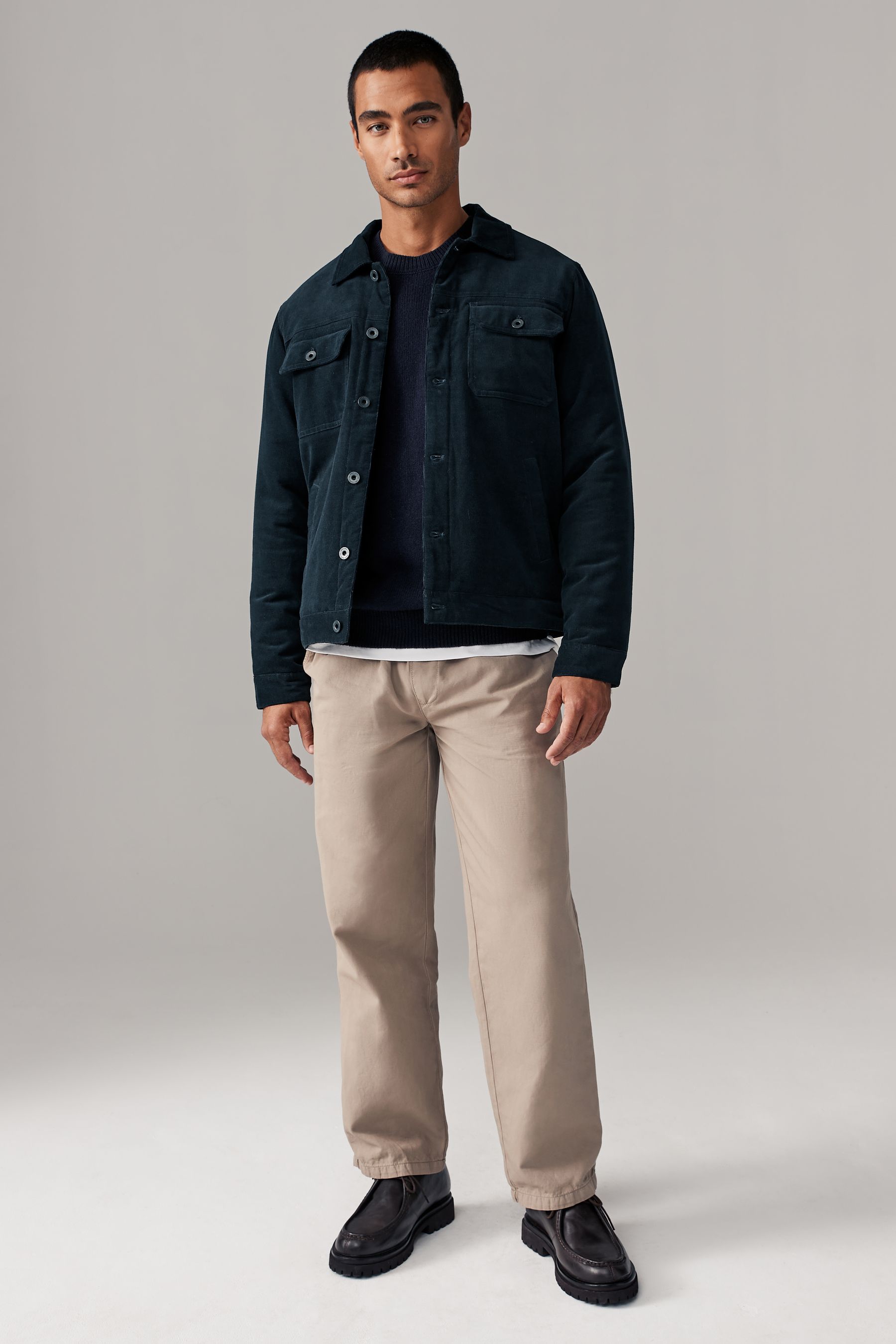 Navy borg lined coach jacket hotsell