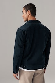 Navy Blue Cord Borg Lined Trucker Jacket - Image 3 of 11