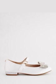 Baker by Ted Baker Girls Ivory Satin Shoes with Diamanté Bow - Image 2 of 6