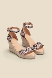 Sosandar Natural Ankle Strap High Wedge Espadrille Sandals - Image 2 of 3