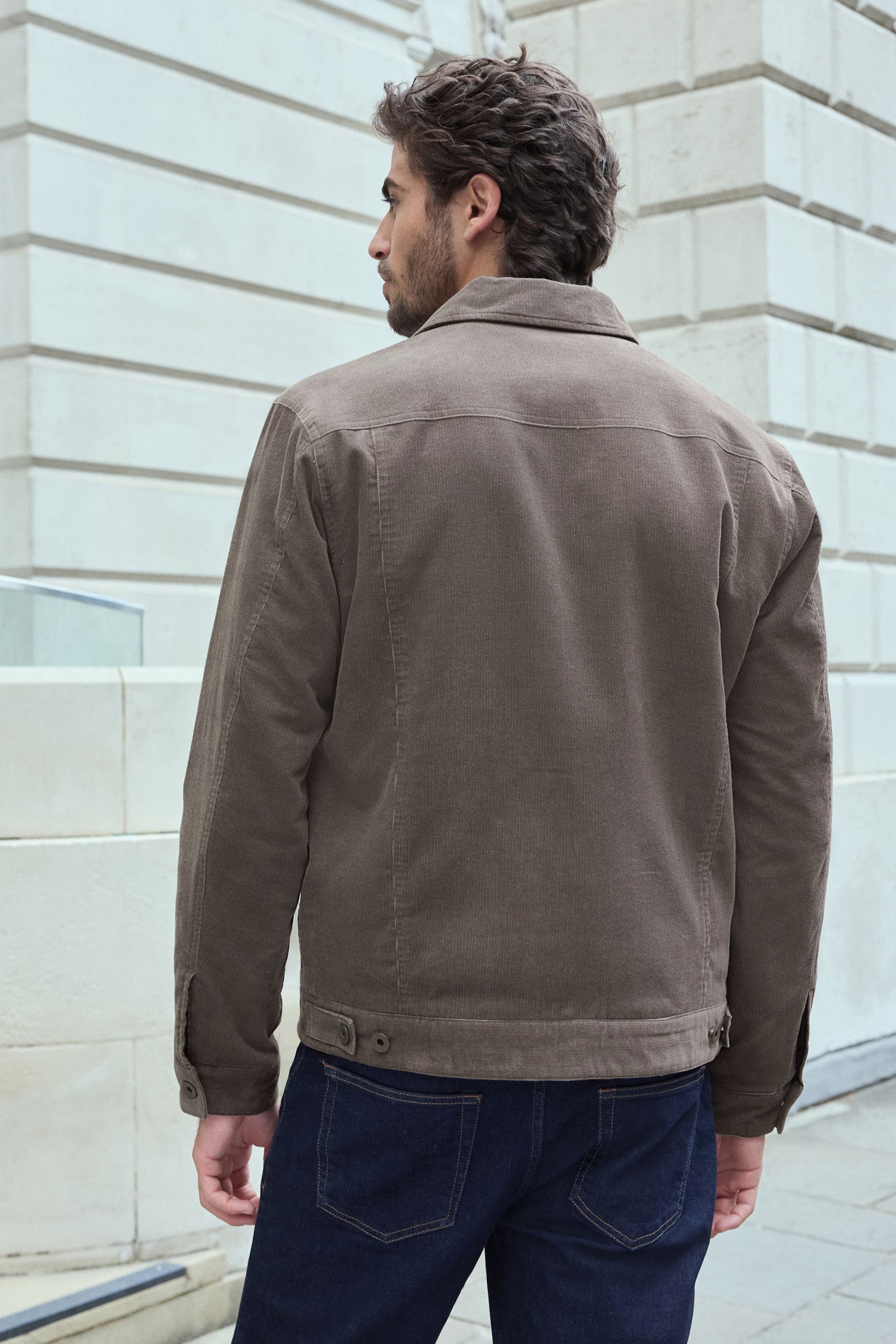 Black corduroy borg jacket store