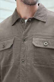 Dark Natural Cord Borg Lined Trucker Jacket - Image 7 of 14