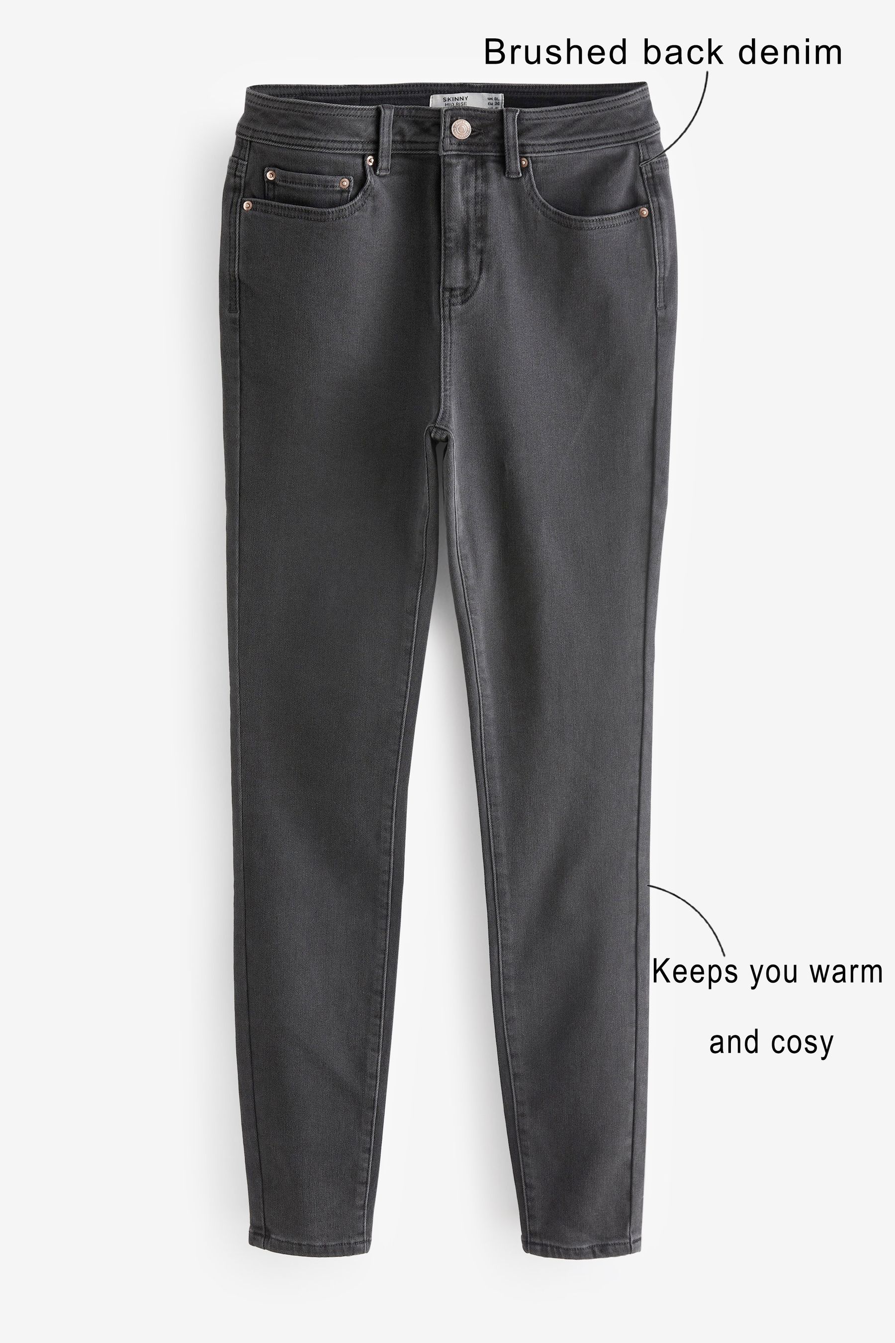 Brushed denim jeans clearance